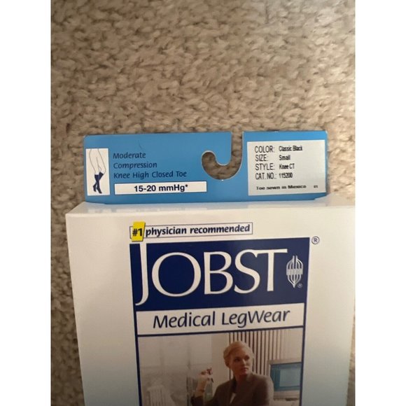 JOBST Compression 15-20 Knee High Socks Black New - Picture 2 of 3